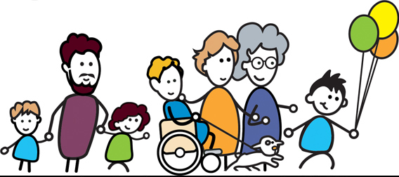 Logo Hessischer Familientag - Menschengruppe 
