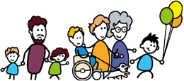 Logo Hessischer Familientag - Menschengruppe 